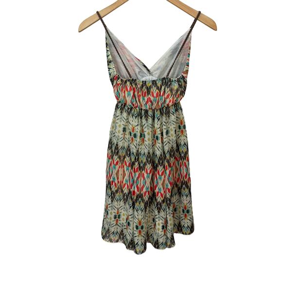 Ocean Drive Boho Mini Halter Sundress V‎ Neck Braided Straps Lined Womens S - Picture 5 of 9